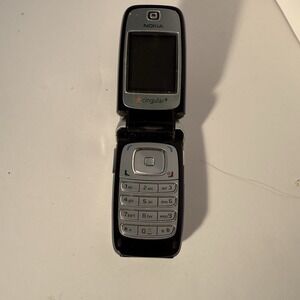 Nokia 6102i Cingular Flip Phone Untested black and silver